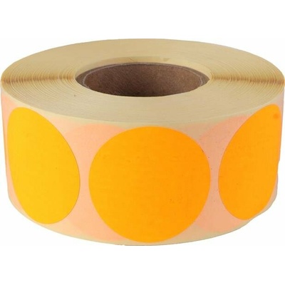 Etikety, 38 mm kruh, 1000 etikiet kotúč, oranžové