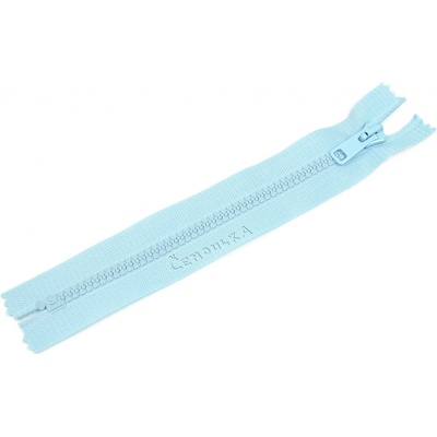 Zdrhovadlo zip kostěný 16 cm nedělitelný nebeská modř