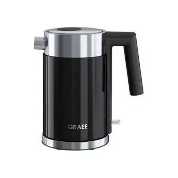 Graef Електрическа кана Graef, WK402, капацитет 1 L, подвижен корпус, подвижен филтър за варовик от неръждаема стомана, лесно наливане, автоматично изключване, защита от прегряване, 2015 W, черна