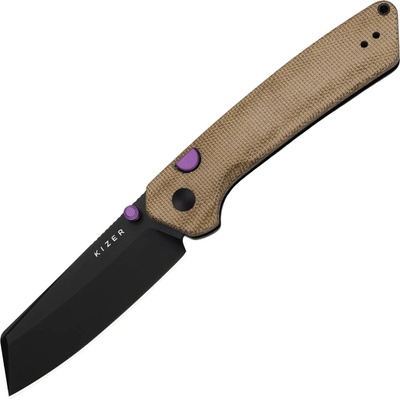 Kizer Madrac 14C28N Black PVD Coating,Norplex UltreX Micarta V3693BSA1