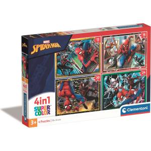 Clementoni - Пъзел 4 в 1 Spiderman 21515