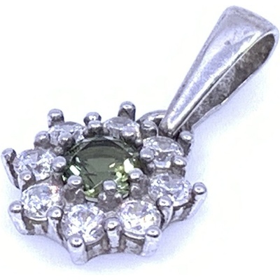 Jan Kos jewellery Stříbrný přívěsek s vltavínem 32106260