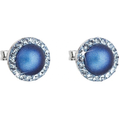 Pavona pecka s krystaly Swarovski a tmavěmodrou matnou perlou kulaté 31214.3