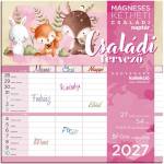 Lizzycalendar Стенен календар, магнитен, двуседмичен, 22x22 см, LIZZYCALENDAR „Семеен планирач (7540228000)