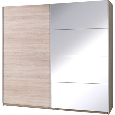 FRONTI Šatní skříň TWISTER 3 dub sonoma / zrcadla