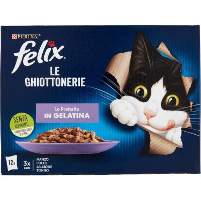 Felix lahodné mokré krmivo v želatíne 12 ks 85 g