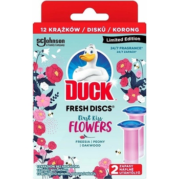 Duck Fresh Discs First Kiss Flowers Toaletný gél pre hygienickú čistotu a sviežosť vašej toalety 36 ml