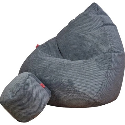 Supplies sedací vak Dot Relax z plyšoviny grafitový