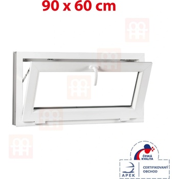 OKNA-HNED.SK Plastové okno | 90x60 cm (900x600 mm) | biele | sklopné | pivničné