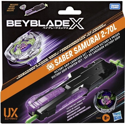 BeyBlade X Saber Samurai Victory Grip Launcher Set