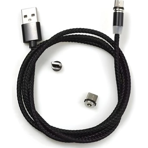 HARAHU Usb заряден кабел 3в1 с магнитни накрайници - Черен kp30706
