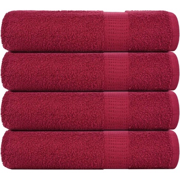 vidaXL Кърпи за баня 4 бр бордо 100x150 см 360 gsm 100% памук (136741)