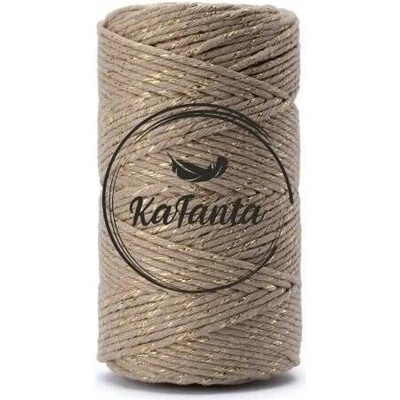 Macrame priadza KaFanta PREMIUM 3mm/200m - beige gold