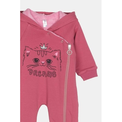 JOYCE Dívčí overal s kožíškem KITTY OUTERWEAR Světle růžová