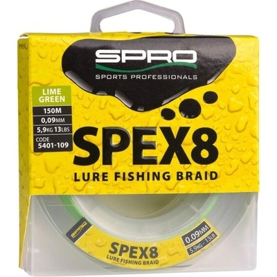 Spro Šnúra Spex8 Braid Lime Green 0.18mm 11,8kg 150 m