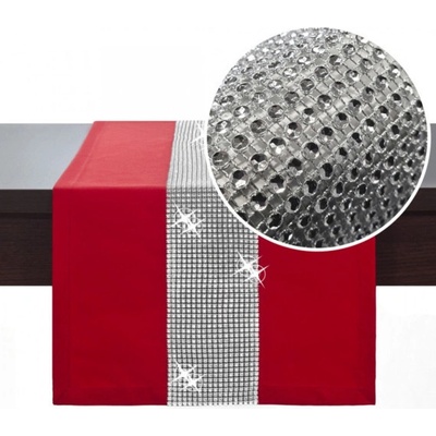 Mondo Behúň Glamour so zirkónmi červený Červená 40x180cm