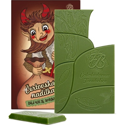 Čokoládovna Troubelice Čokoláda čertík bílá 40% se spirulinou 45 g