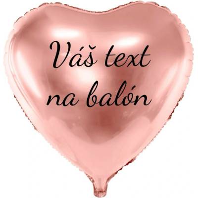 Personal PartyDeco Fóliový balón s textem Růžovovozlaté srdce 61 cm