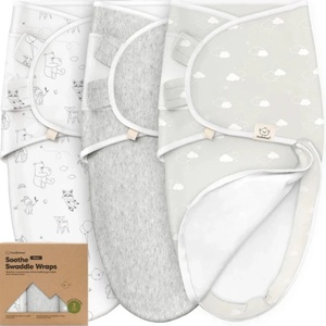 KeaBabies Пелена за повиване KeaBabies - Organic, 0-3 м, 3 броя, мече и облаче (KB-SZSW-ASP) - baby