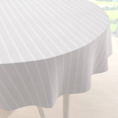 Biante Velký damašek kulatý ubrus DM-002 Bílý proužky 6 a 24 mm 170 cm