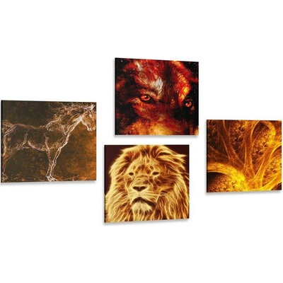 Set obrazů abstraktní zvířata - 4x 40x40
