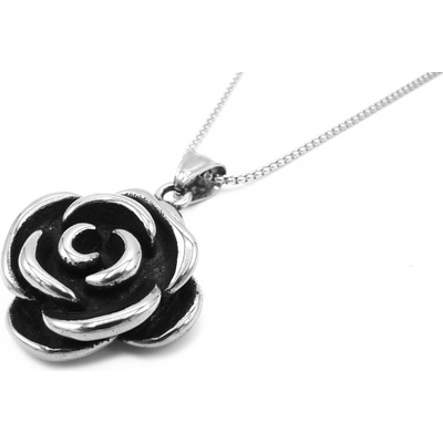 Steel Jewelry Řetízek s přívěskem růže z chirurgické oceli NH150315