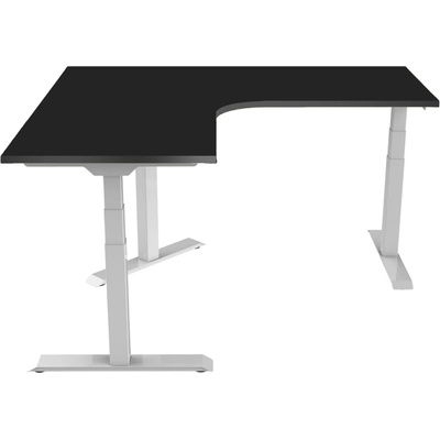 Delso Rohový výškovo nastaviteľný stôl Shaper 140 x 140 cm čierna / biela