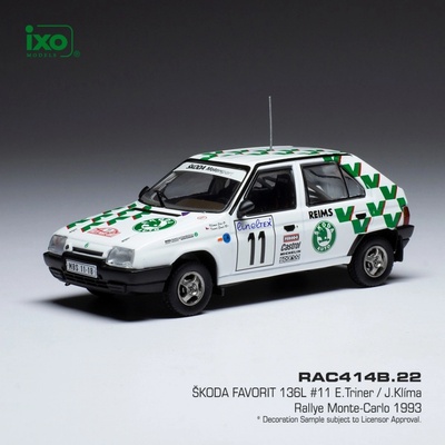 IXO Škoda Favorit 136LRallye Monte-Carlo 1993 11 TrinerKlíma 1:43