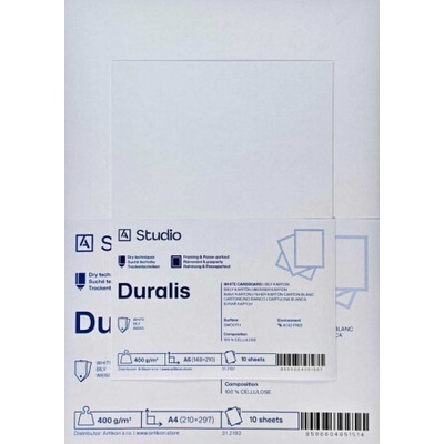 Bílý karton Duralis 400g A4, 10 listů