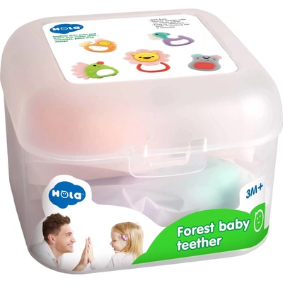 Hola Toys Комплект бебешки гризалки Hola Toys - Forest Baby, 5 броя (E318A)