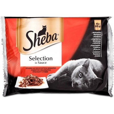SHEBA SELECTION Šťavnatý výber v šťave 4 x 85 g