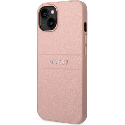 Pouzdro Guess PU Leather Saffiano iPhone 14 růžové