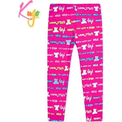Dívčí legíny KUGO SL0390 růžová s potisky