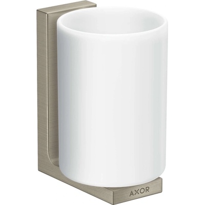 AXOR Universal Rectangular nádobka na ústnu hygienu s držiakom kartáčovaný nikel 42604820