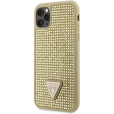 Pouzdro Guess, Rhinestones Triangle Metal Logo iPhone 11 Pro zlaté