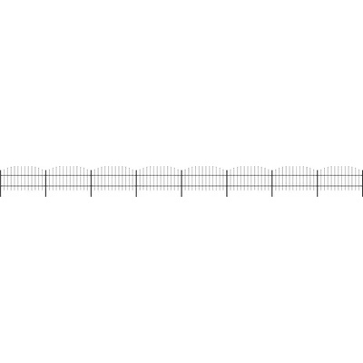 vidaXL Zahradní plot s hroty ocel (0,75–1) x 13,6 m černý