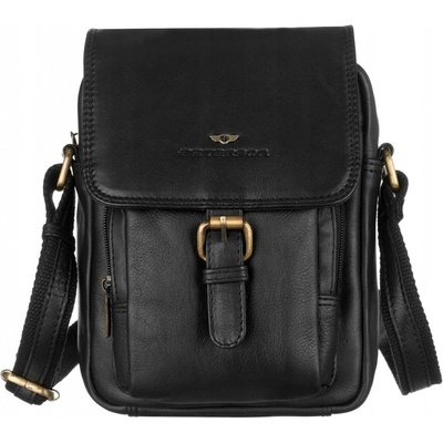 Pánska kožená crossbody taška KT219 čierna