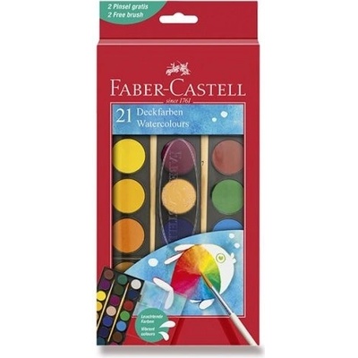 Faber-Castell vodové barvy 21 barev, průměr 30 mm