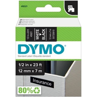 DYMO páska D1 12mm x 7m, biela na čiernej S0720610