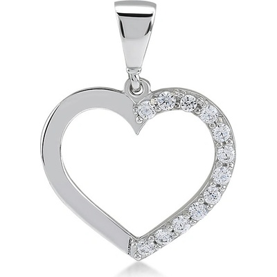 Lillian Vassago Zlatý přívěsek z bílého zlata se zirkony Srdíčko LLV11 GP079W