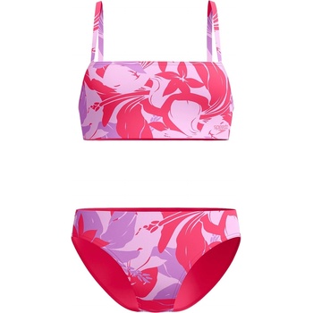 Speedo Womens Printed Adjustable Thinstrap 2 Piece - Raspberry Fill