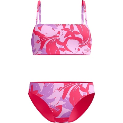 Speedo Womens Printed Adjustable Thinstrap 2 Piece - Raspberry Fill