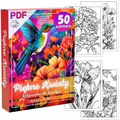 Omaľovánka Krásne Kvety 50 obrázkov na tlač PDF