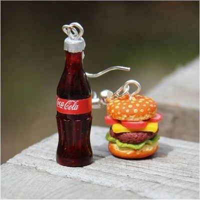 CircusMind náušnice hamburgery s colou S1561