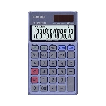CASIO SL 320 TER - Vrecková kalkulačka s 12-miestnym dispejom, výpočtom percent, výpočtom DPH a ďalšími funkciami