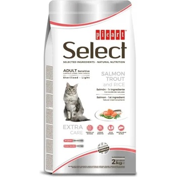 Piensos Picart PICART Select ADULT Sensitive Sterilised - Light - пълноценна храна за кастрирани котки със сьомга, пъстърва, яйце и ориз - 8 кг, Испания - 040104