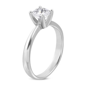 Šperky4U ocelový prsten se zirkonem OPR1026