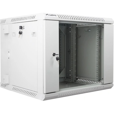 Lanberg rack cabinet 19 double-section wall-mount 9U / 600x600 for self-assembly (flat pack) grey (WF02-6609-10S)