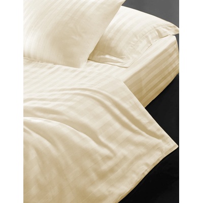 Brotex Hotelové obliečky Atlas gradl smotanový česaný 145g/m2 prúžok 2cm nitený gombík 140x200 70x90