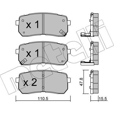 Sada brzdových destiček, kotoučová brzda METELLI 22-0786-0